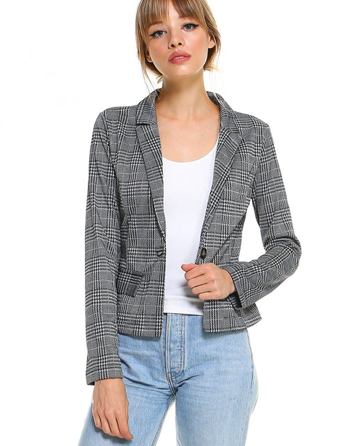 Load image into Gallery viewer, Point Plaid Blazer - buyzen
