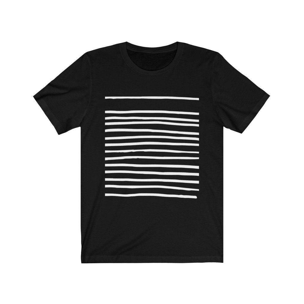 Mens T-Shirt with Lines in Black - buyzen