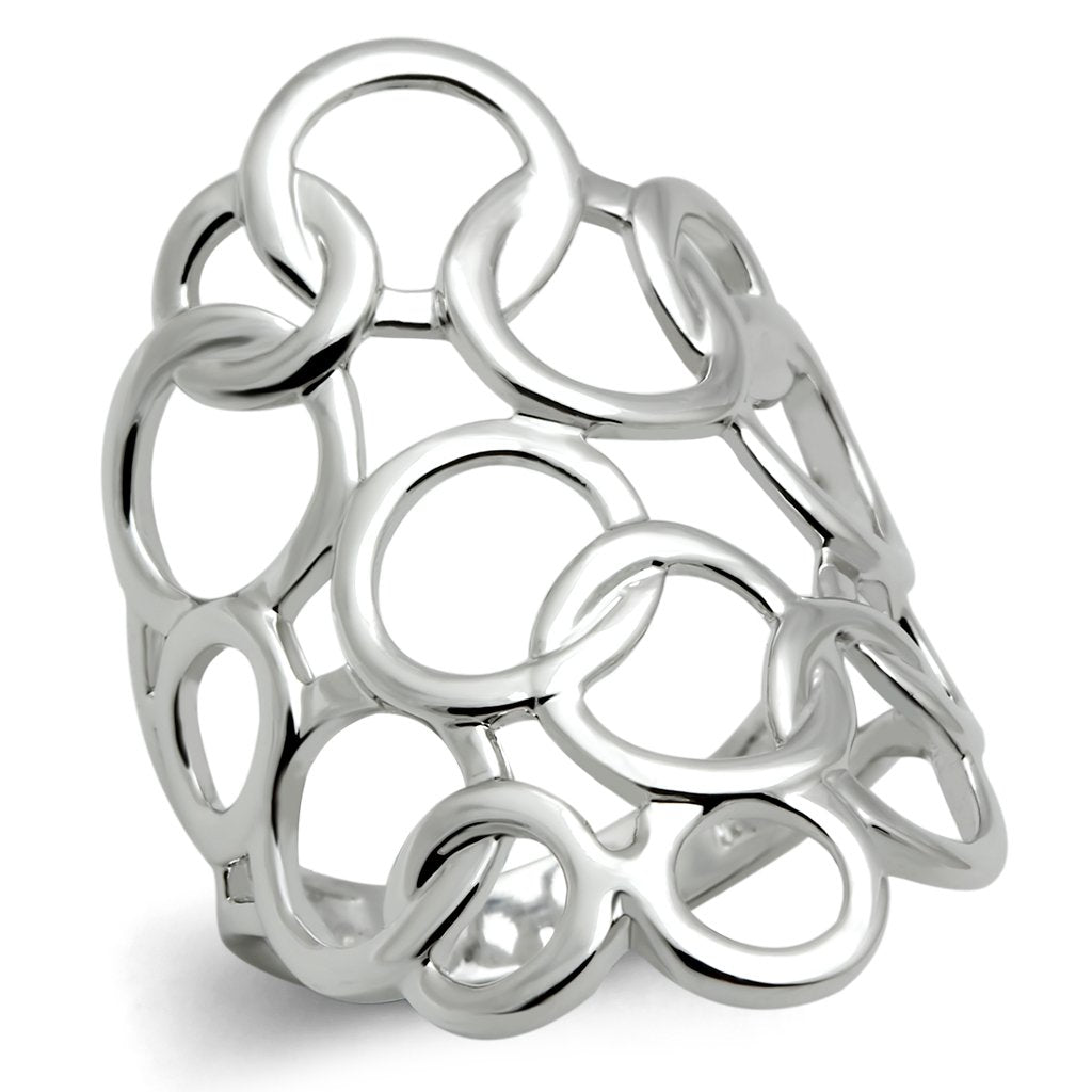 3W170 - Rhodium Brass Ring with No Stone - buyzen