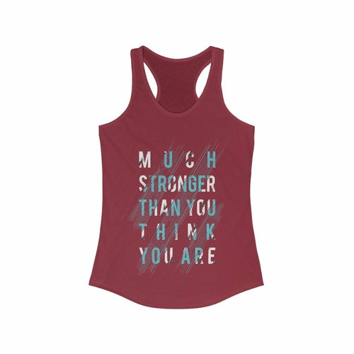 Load image into Gallery viewer, Much Stronger Than you think you are Racerback Tank Top Tee - buyzen
