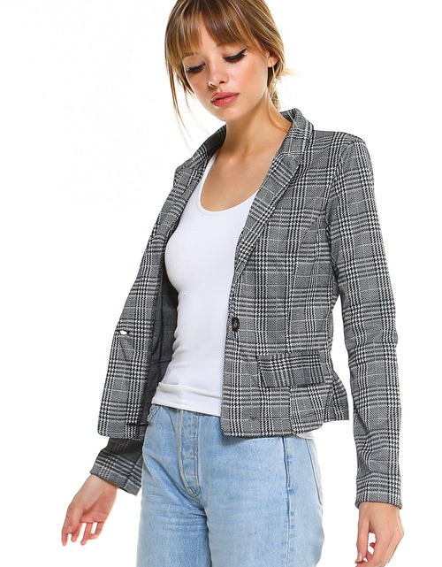 Load image into Gallery viewer, Point Plaid Blazer - buyzen
