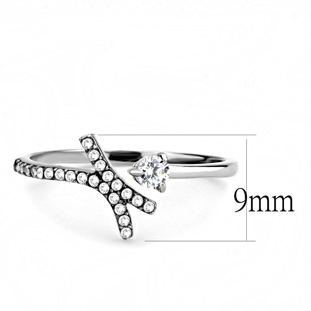 DA145 - High polished (no plating) Stainless Steel Ring with AAA Grade - buyzen