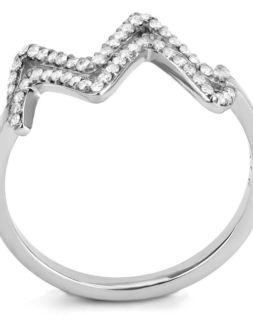 Load image into Gallery viewer, DA339 - No Plating Stainless Steel Ring with AAA Grade CZ in Clear - buyzen
