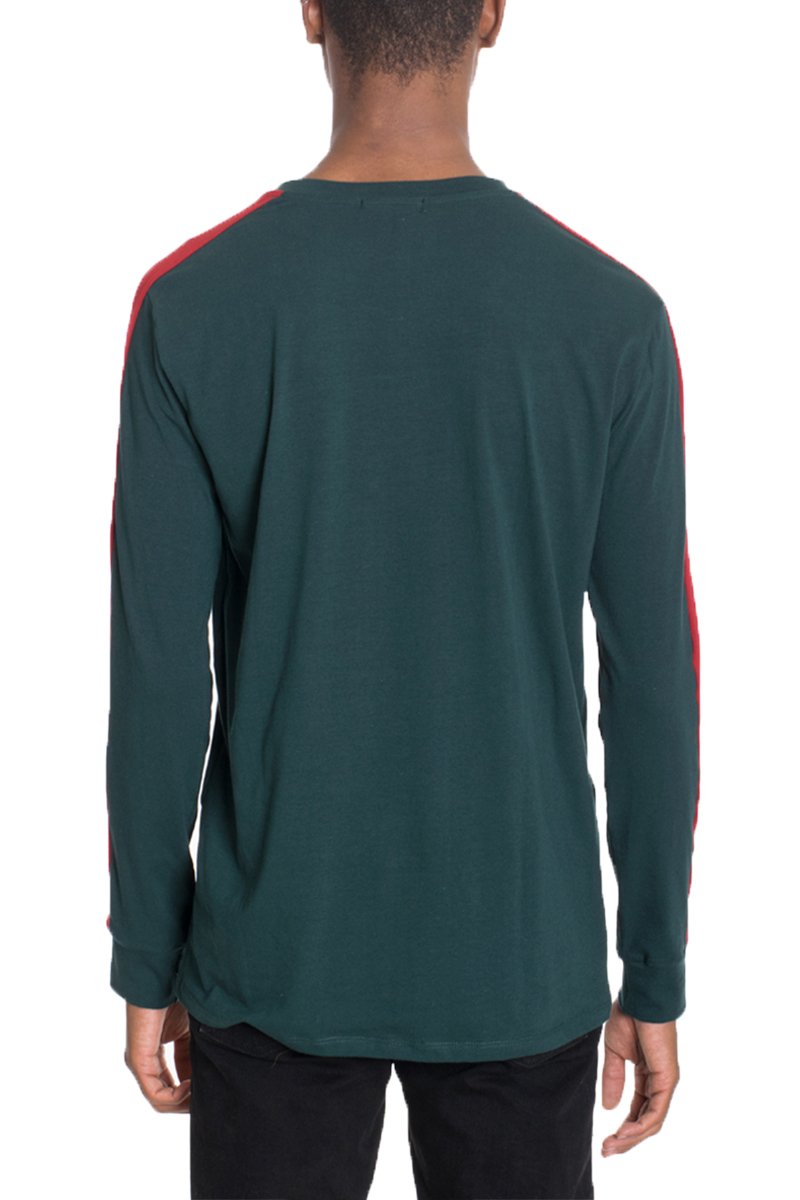 SIDE STRIPE LONG SLEEVE- GREEN - buyzen