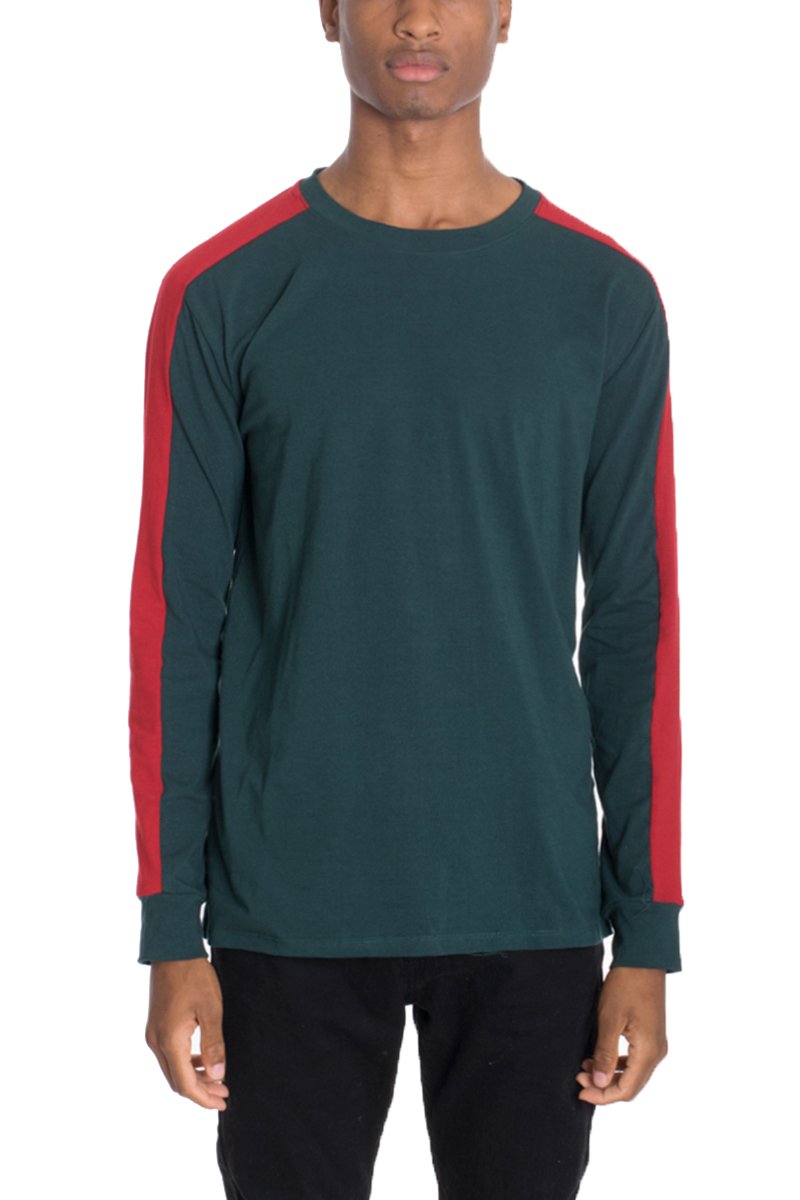 SIDE STRIPE LONG SLEEVE- GREEN - buyzen