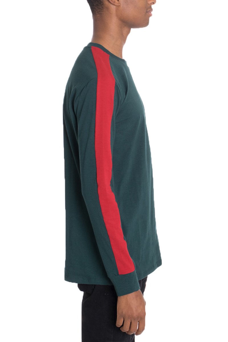 SIDE STRIPE LONG SLEEVE- GREEN - buyzen