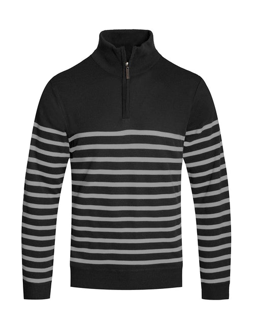 Load image into Gallery viewer, QUARTER ZIP STRIPE POLLUVER - buyzen
