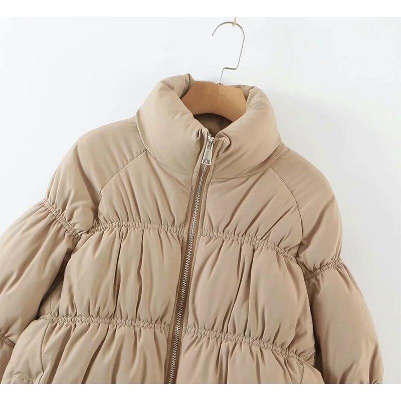 Women Parkas Solid Standard Collar Zipper Jacket Winter - buyzen