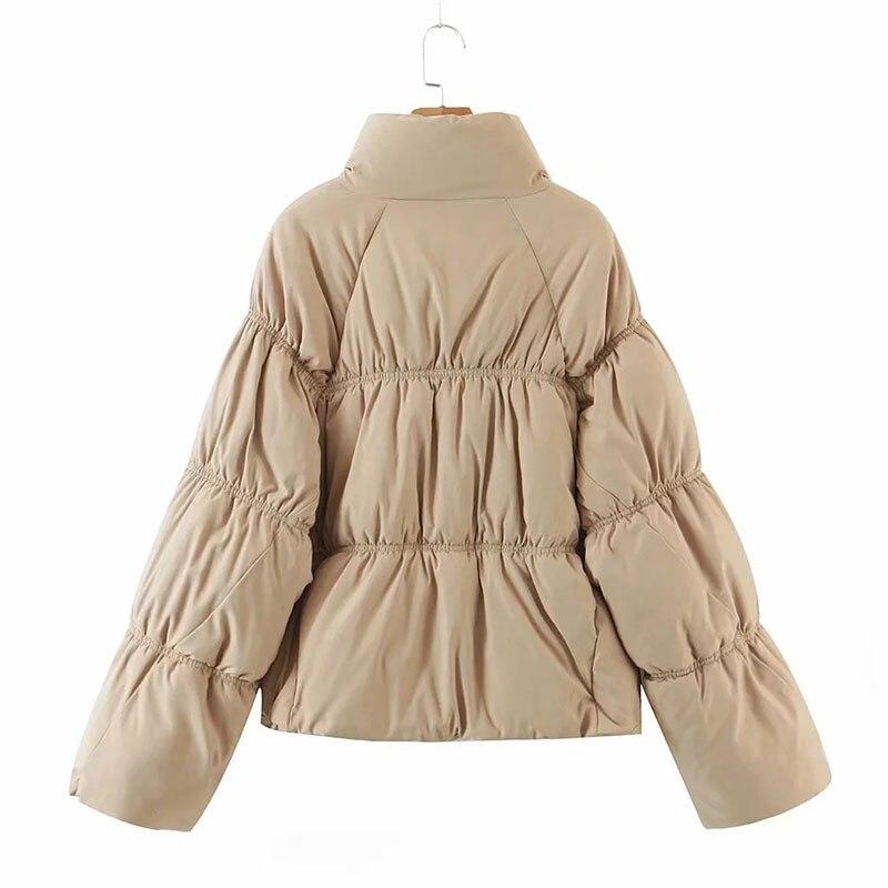 Women Parkas Solid Standard Collar Zipper Jacket Winter - buyzen