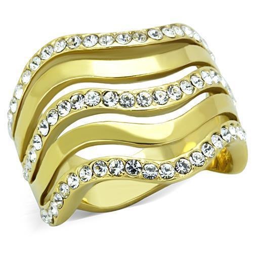 Women Stainless Steel Synthetic Crystal Rings - buyzen