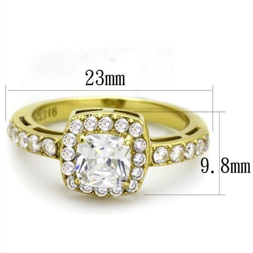 Women Stainless Steel Cubic Zirconia Rings TK1899 - buyzen