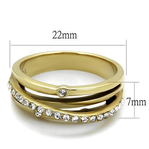 Load image into Gallery viewer, TK2611 - IP Gold(Ion Plating) Stainless Steel Ring with Top Grade - buyzen
