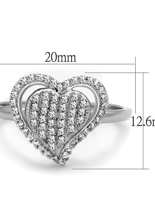 Load image into Gallery viewer, TS192 - Rhodium 925 Sterling Silver Ring with AAA Grade CZ in Clear - buyzen
