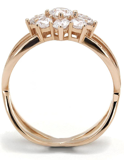 Load image into Gallery viewer, TS586 - Rose Gold 925 Sterling Silver Ring with AAA Grade CZ in Clear - buyzen
