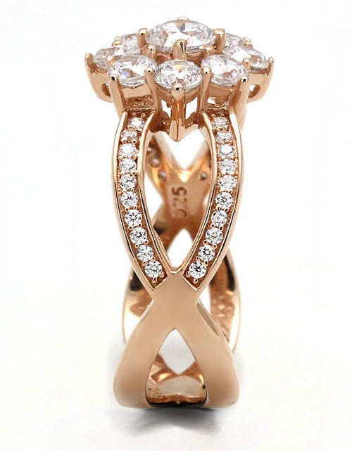 Load image into Gallery viewer, TS586 - Rose Gold 925 Sterling Silver Ring with AAA Grade CZ in Clear - buyzen
