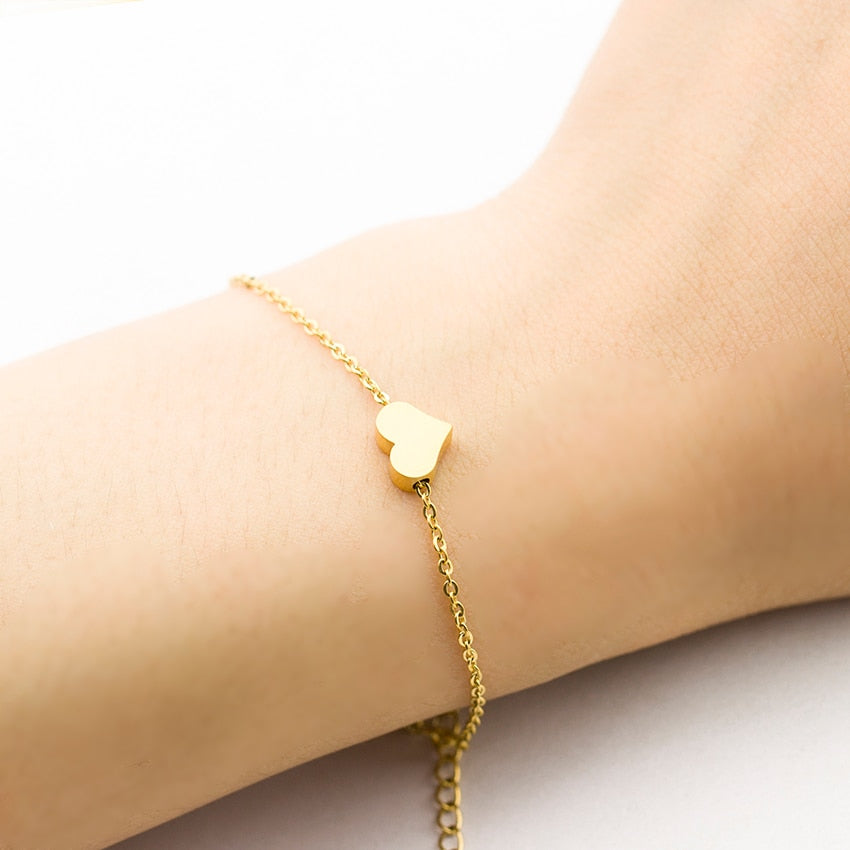 Tiny Heart Bracelet For Women Stainless Steel - buyzen