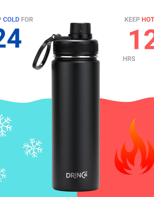 Load image into Gallery viewer, DRINCO® 22oz Stainless Steel Sport Water Bottle - Black - buyzen
