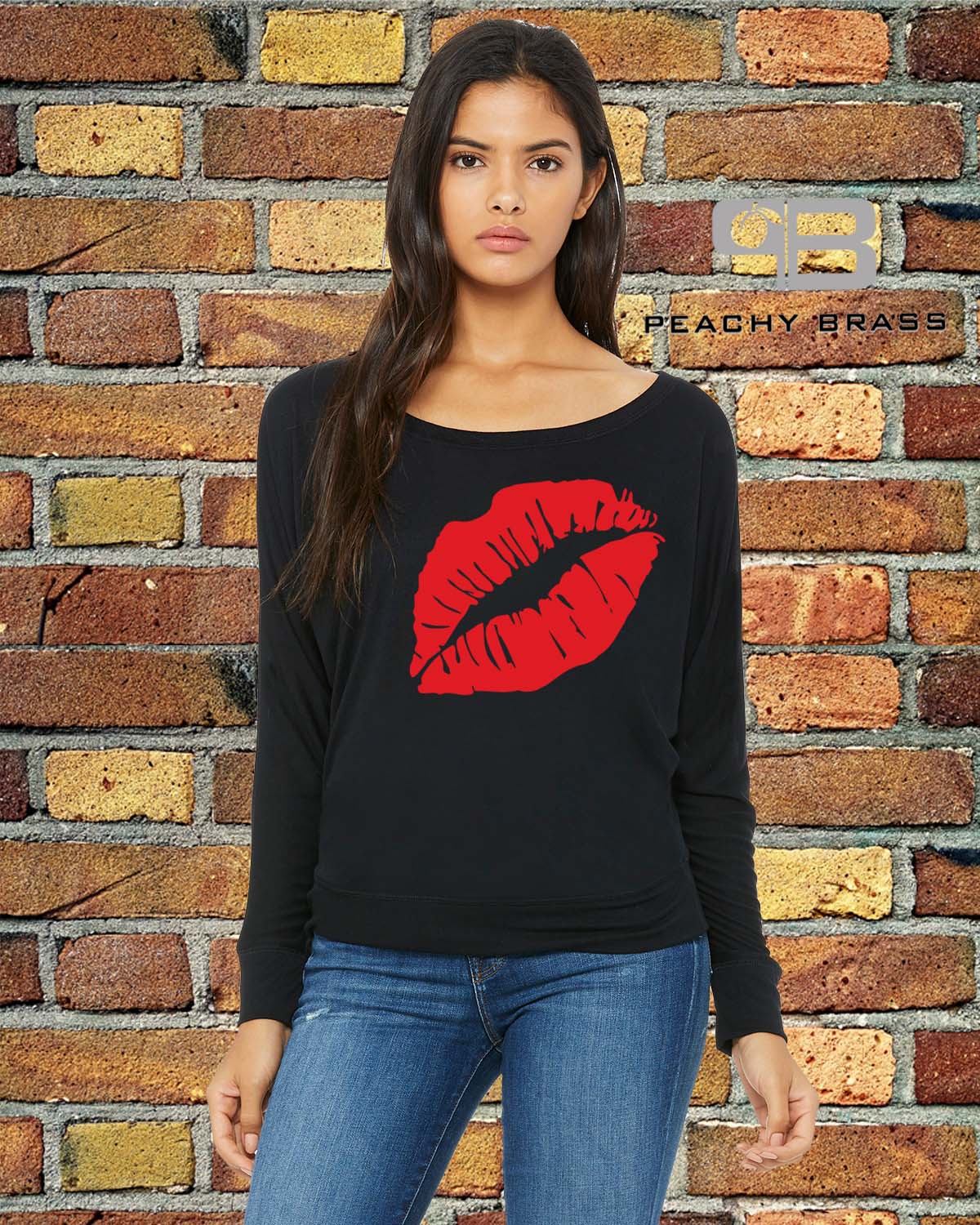 Women Off The Shoulder Lips Shirt - buyzen