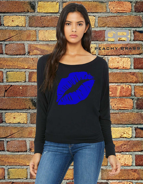 Load image into Gallery viewer, Women Off The Shoulder Lips Shirt - buyzen
