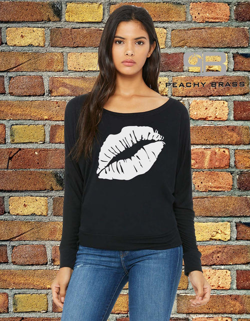 Load image into Gallery viewer, Women Off The Shoulder Lips Shirt - buyzen
