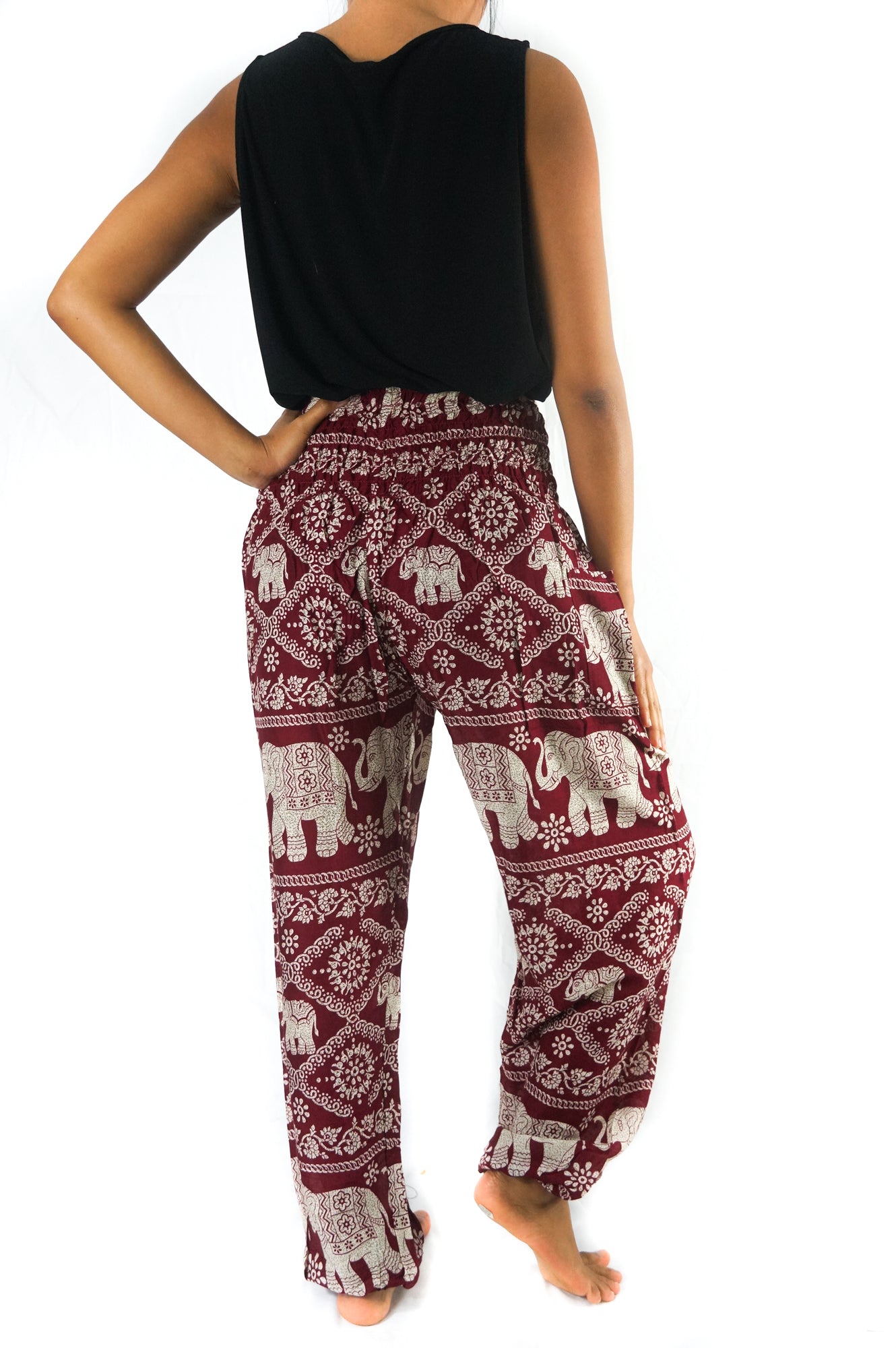 Burgundy ELEPHANT Pants Women Boho Pants Hippie Pants Yoga - buyzen