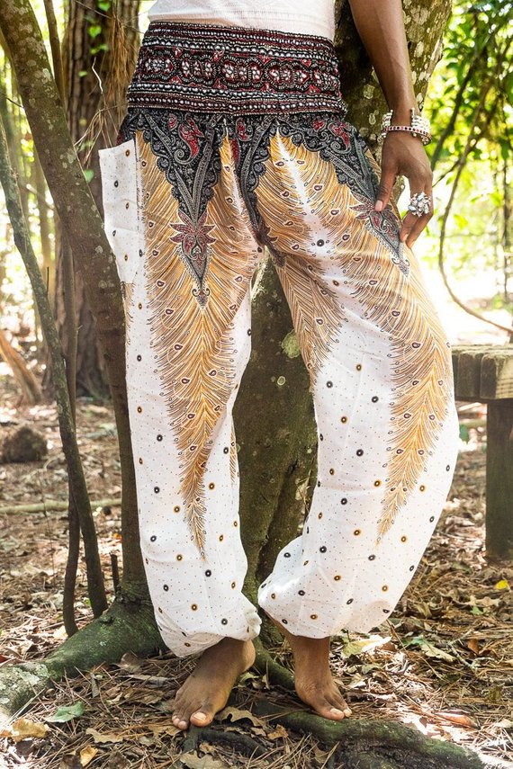 WHITE PEACOCK Women Boho Pants Hippie Pants Yoga - buyzen