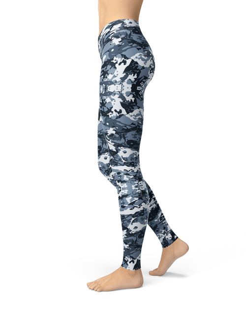 Load image into Gallery viewer, Jean Navy Camo Leggings - buyzen
