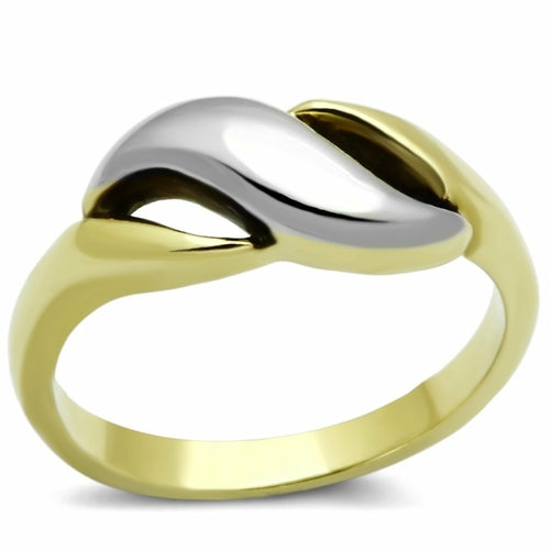 Load image into Gallery viewer, TK1089 - Two-Tone IP Gold (Ion Plating) Stainless Steel Ring with No - buyzen
