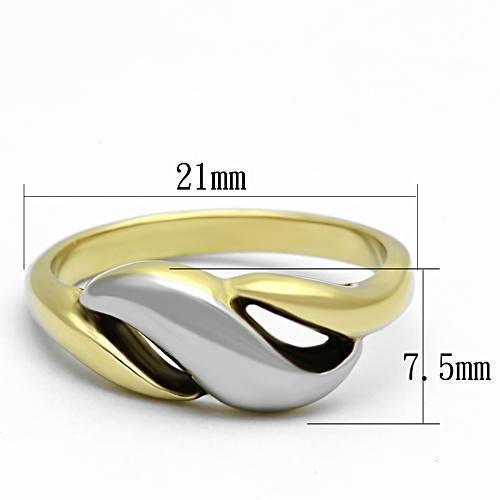 Load image into Gallery viewer, TK1089 - Two-Tone IP Gold (Ion Plating) Stainless Steel Ring with No - buyzen
