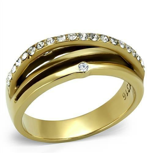 TK2611 - IP Gold(Ion Plating) Stainless Steel Ring with Top Grade - buyzen